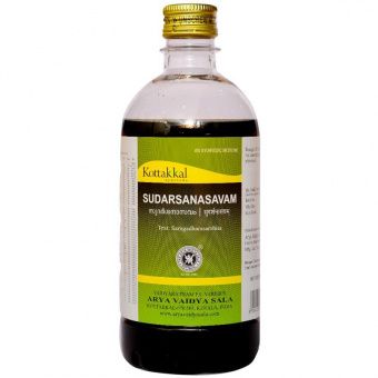 Сударшанасавам, жаропонижающее, антибактериальное, очиститель крови. 450 мл. Sudarsanasavam Kottakkal. Индия -5