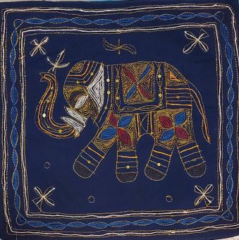Наволочка с вышивкой "Слон" хлопок, размер 41х41см -5