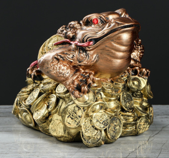 Сувенир Жаба фен шуй, на удачу и богатство , к деньгам 18 см -5