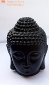Керамика аромалампа-светильник «Голова Будды»,  h=13,5см.  черная 